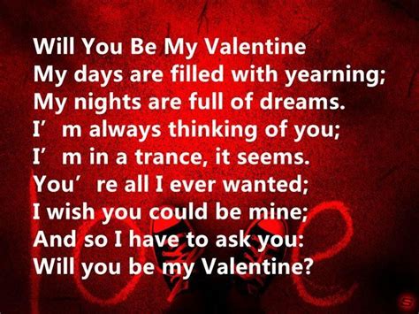 Will You Be My Valentine Poems Valentine Quotes 2018 Valentines Poems Love Poem For Her