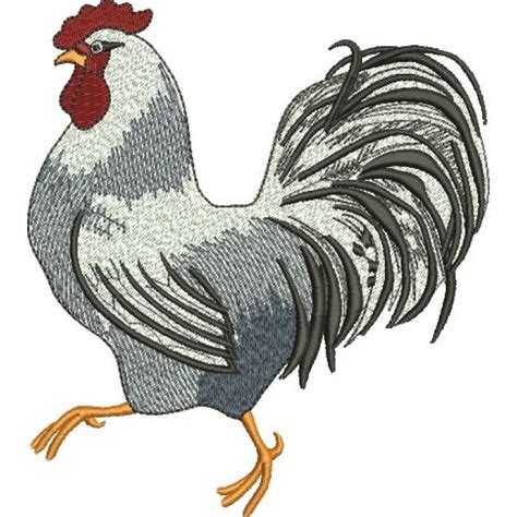 Rooster Filled Machine Embroidery Digitized Design Pattern Machine