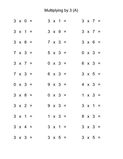 They have been categorized at the 3rd grade level based on the common core standards for mathematics. 3 Times Table Worksheet Pdf | Times Tables Worksheets