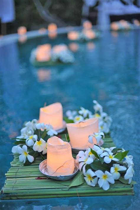 Mar 17, 2021 · we've seen floral monograms before, but rarely floating on a bed of moss in a luxurious water landscape, surrounded by islands of candles and flower arrangements. Wedding Pool Party Decoration Ideas | Deer Pearl Flowers