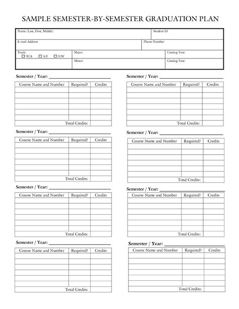 College Semester Course Planner Template Lovely College Course Planner