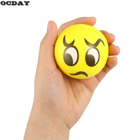 1pc Random Color Emoji Face Squeeze Balls Stress Release Emotional Hand