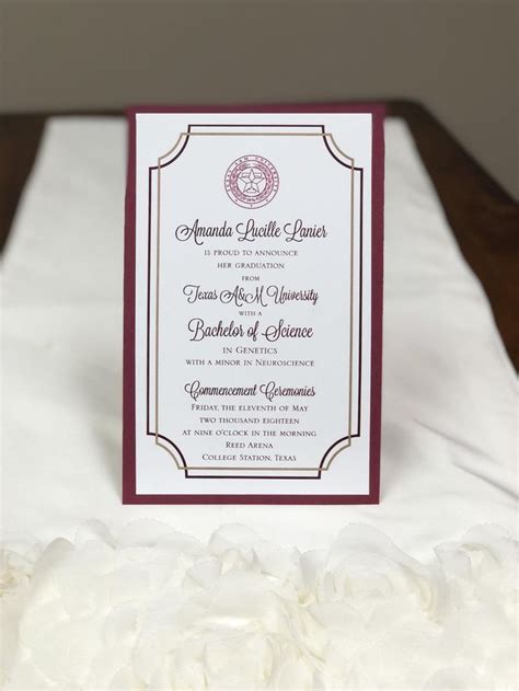 texas a and m texas a and m or any university graduation etsy graduation invitations