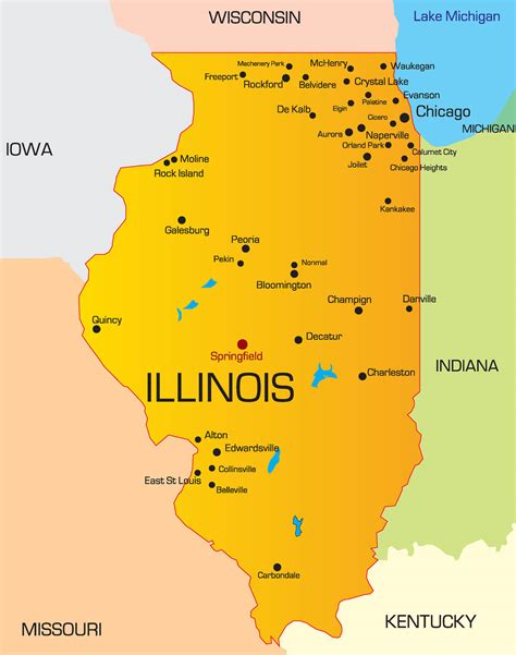 Illinois Map Guide Of The World