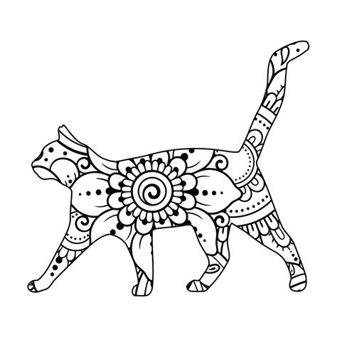 Mandala Cat Coloring Page For Kids 7848835 Vector Art At Vecteezy