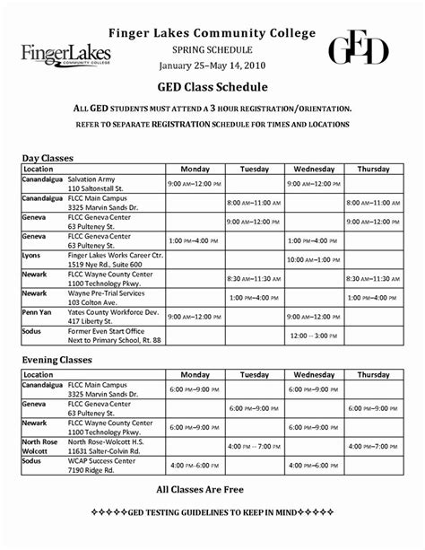 College Class Schedule Template Lovely 6 Best Of College Schedule