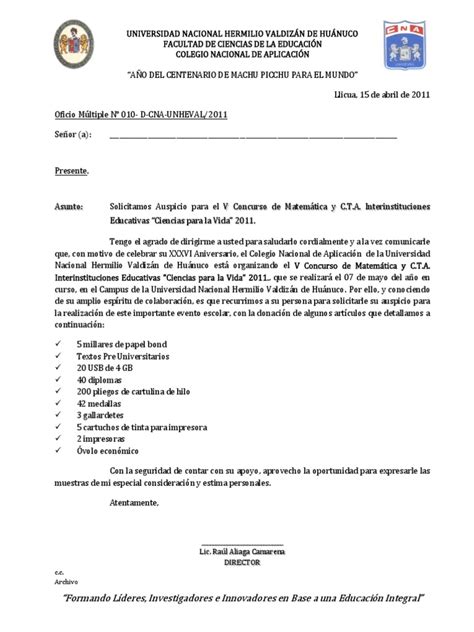 Oficio Solicitud De Auspiciodocx