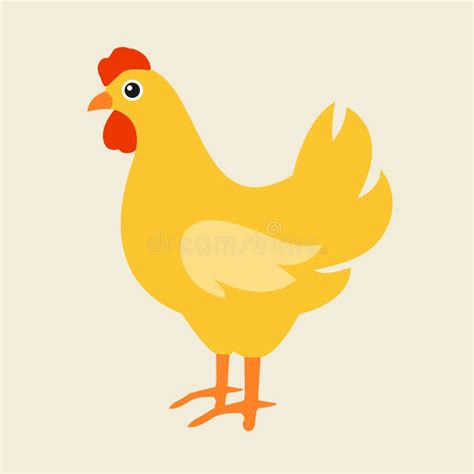 Cute Cartoon Chicken Vector Illustration Stock Vector Illustration