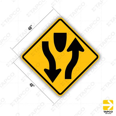 Divided Highway Symbol Sign W6 1 Standard Traffic Signs Tapco