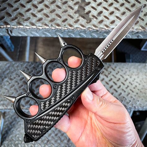 Spiked Chaos Knuckle Otf Knife Blade Addict