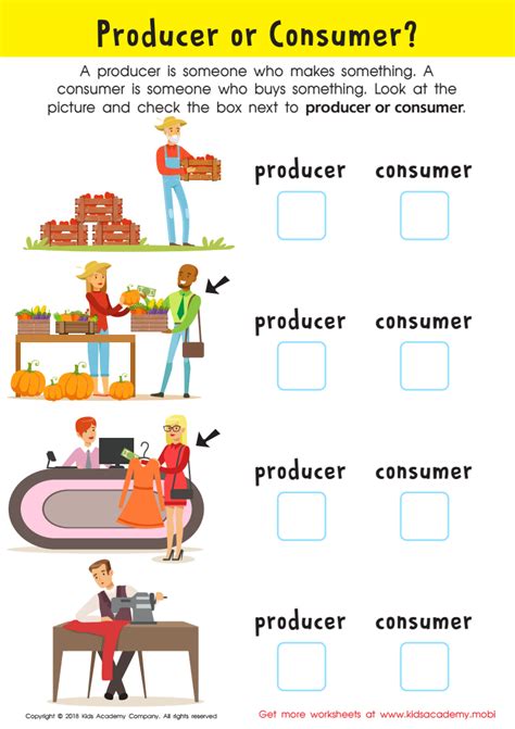Producer Or Consumer Worksheet For Kids