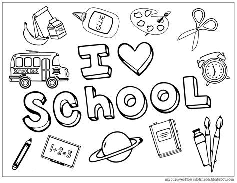 Back To School School Coloring Pages I Love School Preschool