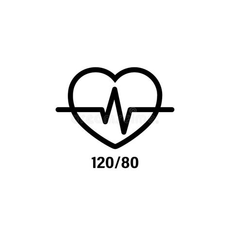 ícone Cardíaco Normal E Pressão Arterial 120 Por 80 Logotipo