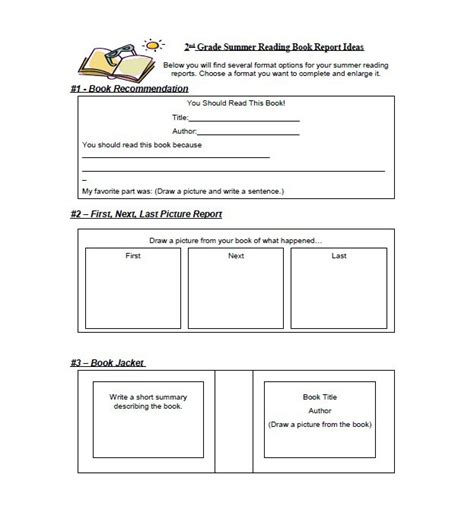 1st Grade Book Report Template 2 Templates Example Templates Example