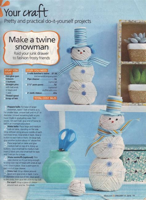 Make A Twin Snowman All You January 17 2014 Crafts For Seniors