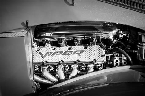 Dodge Viper Engine Emblem 0096bw Photograph By Jill Reger