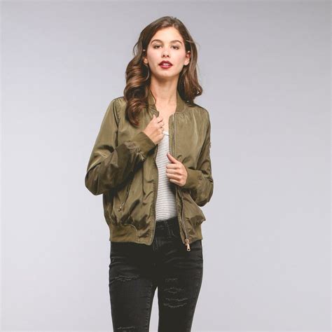 Womens Olive Bomber Jacket Hollar So Much Good Stuff Olive