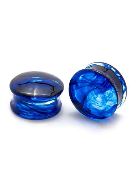 Blue Smoke Pyrex Glass Plugs Blue Pyrex Glass Gauges