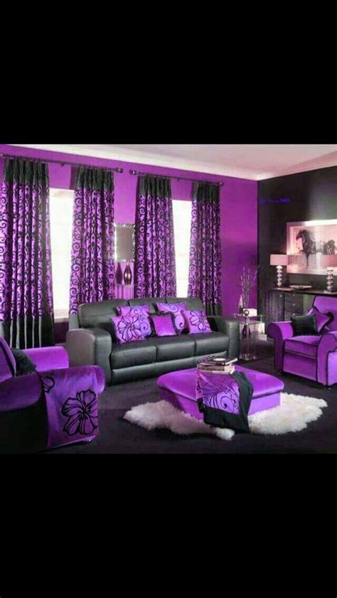 Purple And Black Room Purple And Black Room Purple Rooms Living