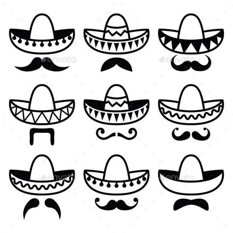 Mexican Sombrero Hat With Moustache Mexican Sombrero Hat Mexico