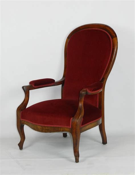 Louis xv style french provincial armchair occasional side chair with unique graphic natural earthtone upholstery |. Antiques Atlas - French Voltaire Armchair