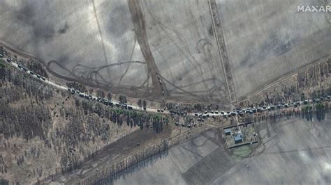 New Images Appear To Show Russian Convoy Advancing On Kyiv As Ukraine Calls For No Fly Zone