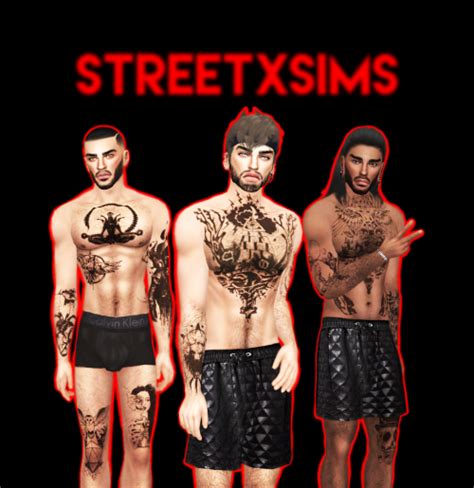 The Best Tattoos By Streetxsims Männer Kleidung Sims 4 Kleidung
