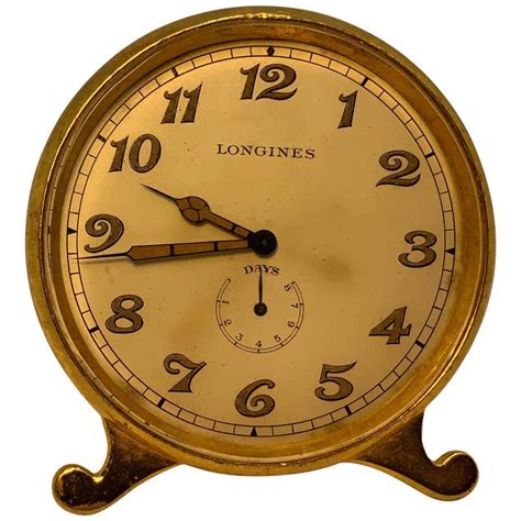 Longines Gold Plated Brass Desk Clock For Sale At 1stdibs Longines