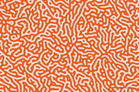 Squiggle Lines Orange And Cream Pattern By Patternsoup Redbubble