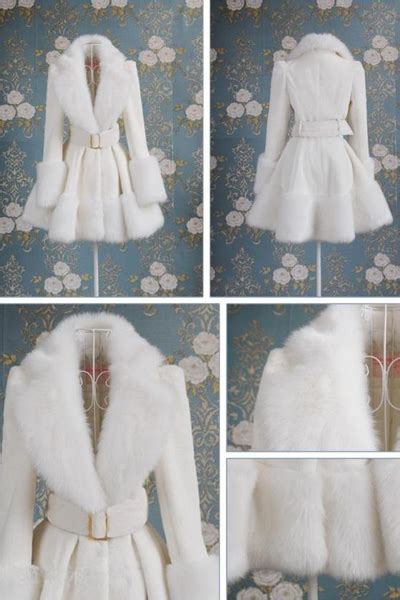 elegant white faux fur fashion coat on luulla