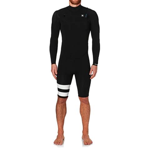 Hurley Fusion 2mm 2017 Chest Zip Long Sleeve Shorty Wetsuit Black