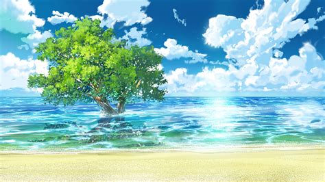 Anime Nature Background Trees River Blue Sky Hd Anime Wallpapers Hd