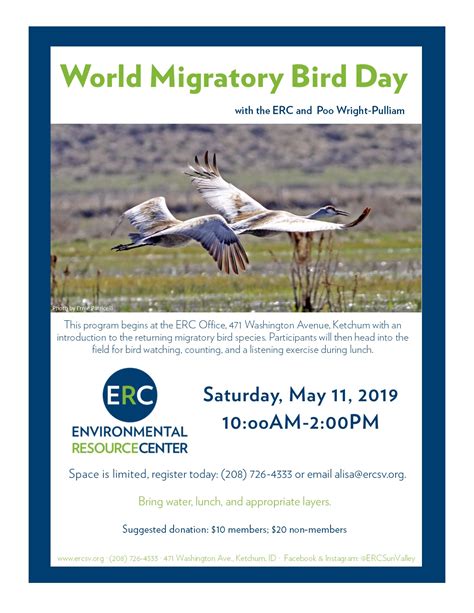 World Migratory Bird Day With The Environmental Resource Center Erc