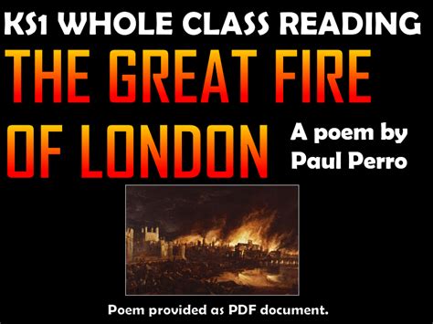 The Great Fire Of London Poem Ks1 Whole Class Reading Session
