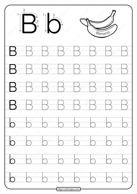 Printable Dotted Letter B Tracing Pdf Worksheet 348