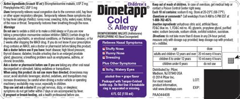 Buy Brompheniramine Maleate Phenylephrine Hcl Childrens Dimetapp Cold