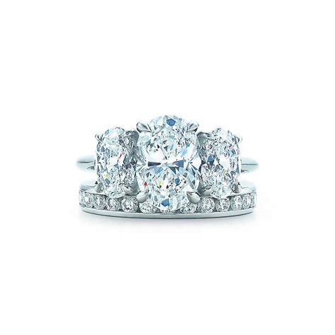 Tiffany And Co Oval Shape Three Stone Tiffany Engagement Ring Three