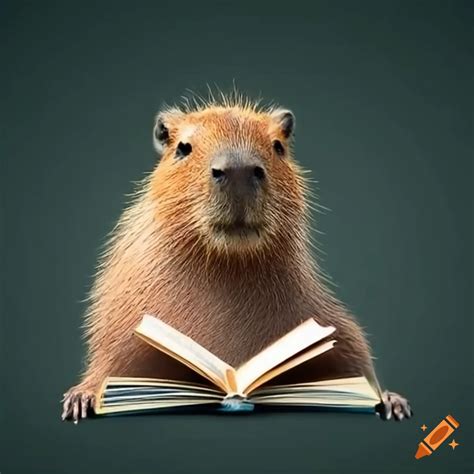 Capybara Sitting And Reading A Book On Craiyon