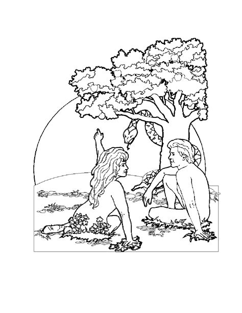 Adán y Eva para colorear Dibujos para Niños
