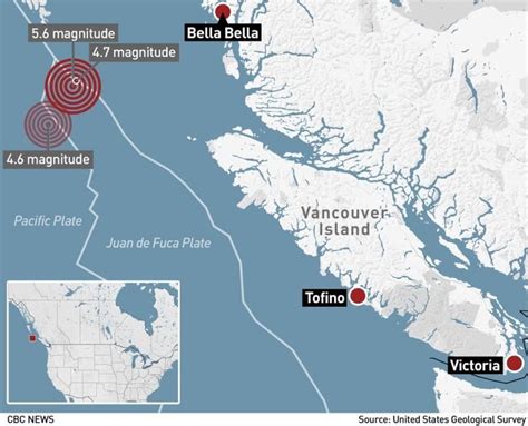 3 Earthquakes Detected Within Minutes Off Bc Coast Cbc News Earthquake Coast Strongest