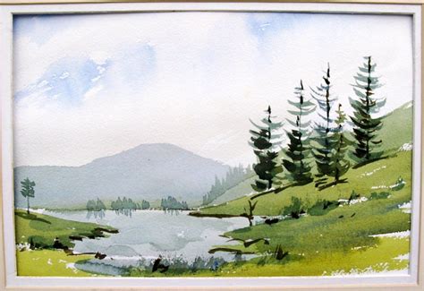your first landscape | Watercolor landscape paintings, Landscape drawings, Watercolor landscape