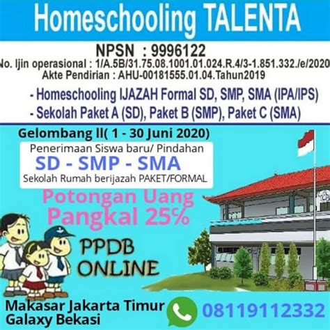 Homeschooling Talenta Jakarta Timur Sekolah Di Jakarta Timur