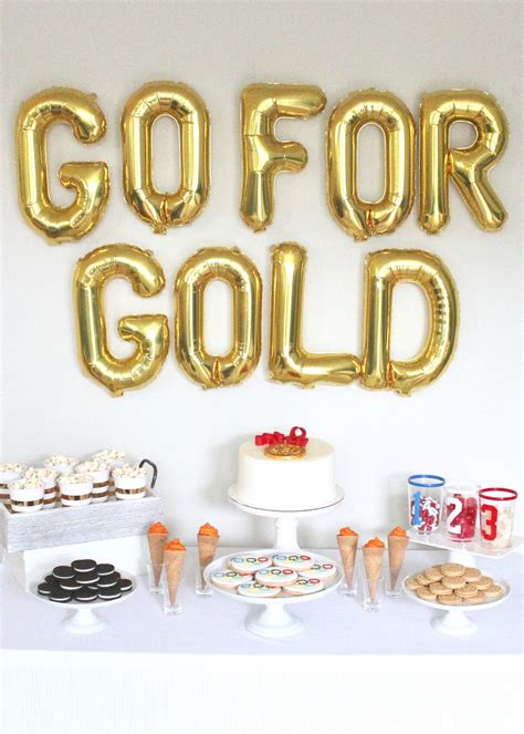 Olympic Party Olympic Ideas Go For Gold Olympic Dessert Table