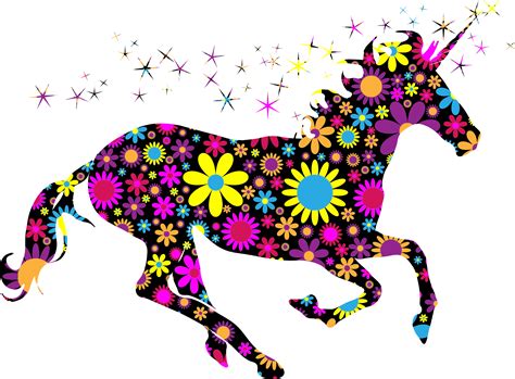 Magical Unicorn Silhouette Unicorn Rainbow Silhouette Clipart Full