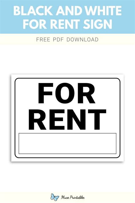 Printable Black And White For Rent Sign Template For Sale Sign Sign