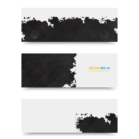 Vector Grunge Template Header Design Banner Black Design Templates