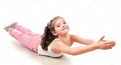 Cute Little Girl Doing Gymnastic Exercise ⬇ Stock Photo Image By