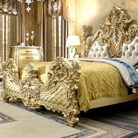 Oe Fashion Customized Italy Rococo Home Bedroom Furniture Luxury Solid