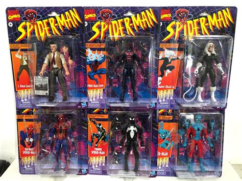 6x Figures Spider Man Marvel Legends Retro Collection Wave Set Complete