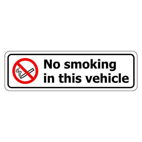 No Smoking In This Vehicle Sign Aston Safety Signs